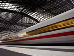 Train travelling at speed