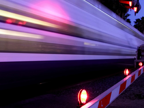 High speed image of train travelling at speed