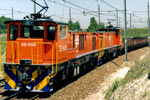 Class 38 locomotive train approaching camera