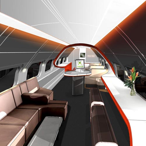 Multifunctional interior concept design for double deck trains.