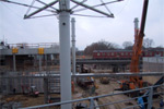 Rail station during assembly process