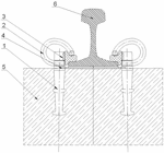 Elastic rail-fastening system