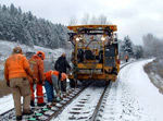 Extreme weather conditions railroad work being undertaken