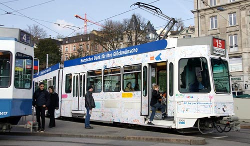 The birthday tram in Zurich